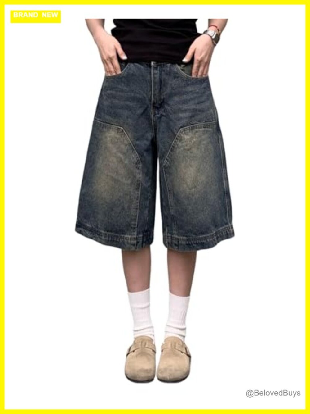 Baggy Jean Shorts for Women Jorts Wide Leg Denim Summer
